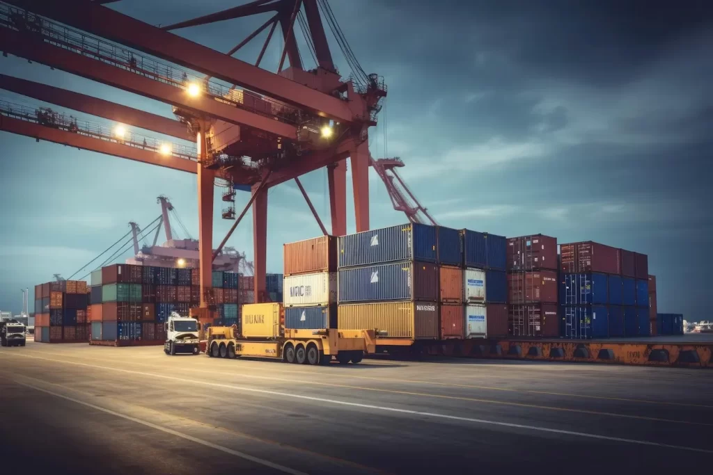 logistic and trapnportation of goods container cargo and ship cargo